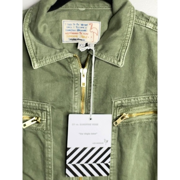 Sandrine Rose x Free People Coveralls Denim Jumpsuit Army Green, Size XS, NWT - Picture 6 of 9